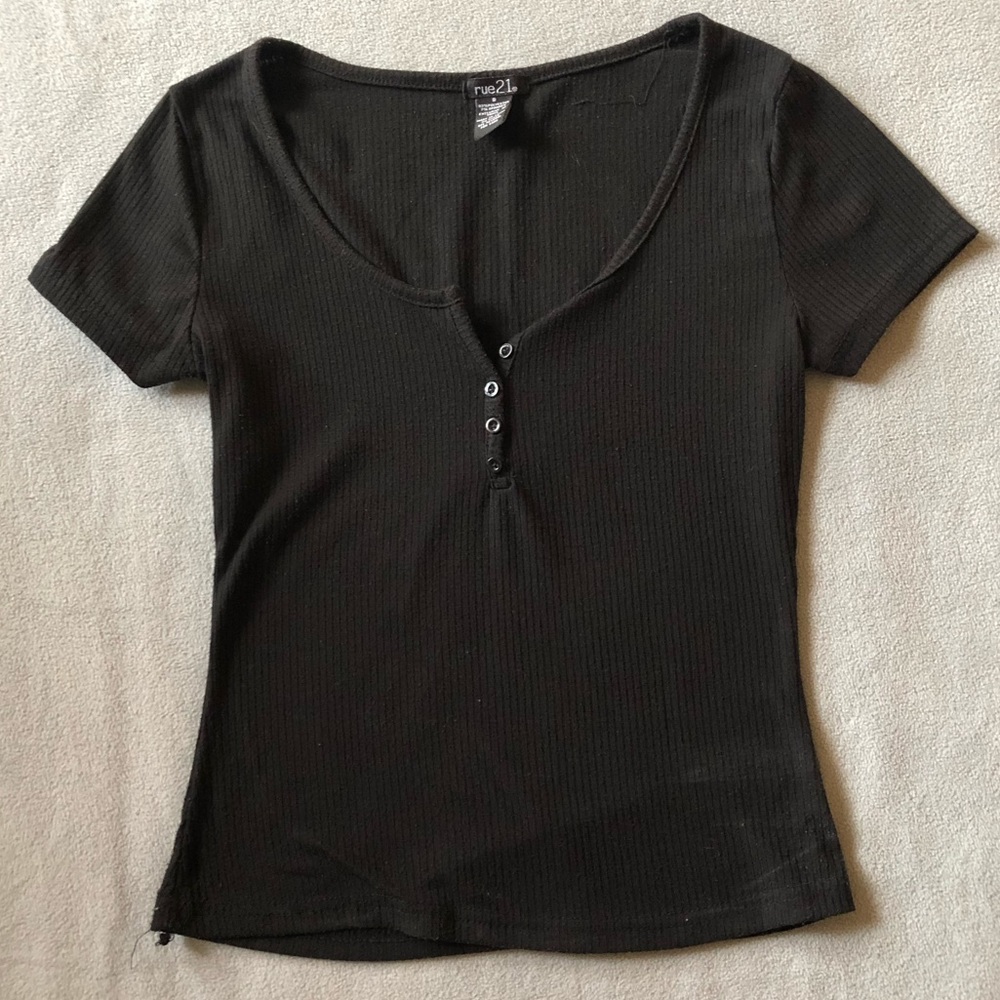 Black Ribbed Shirt